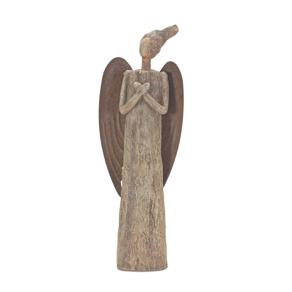 Brown Resin Angel - Bombay Mercantile