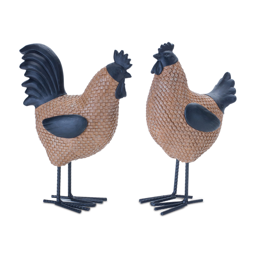 Hen And Rooster, Set of 2 - Bombay Mercantile