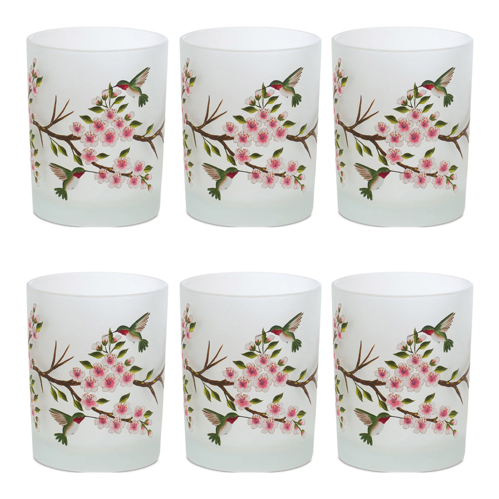 Floral Woodpecker Votive Holder, set of 6 - Bombay Mercantile