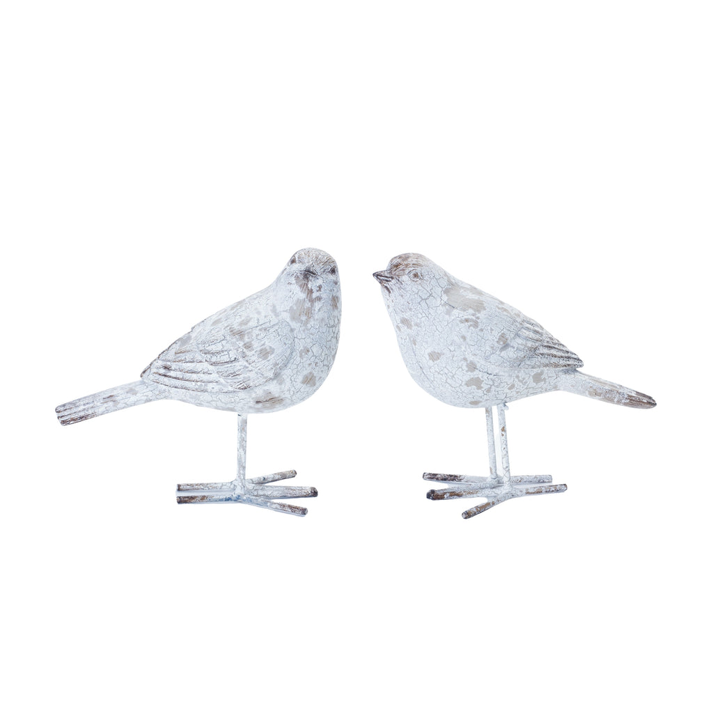 White Resin Bird, Set of 4 - Bombay Mercantile