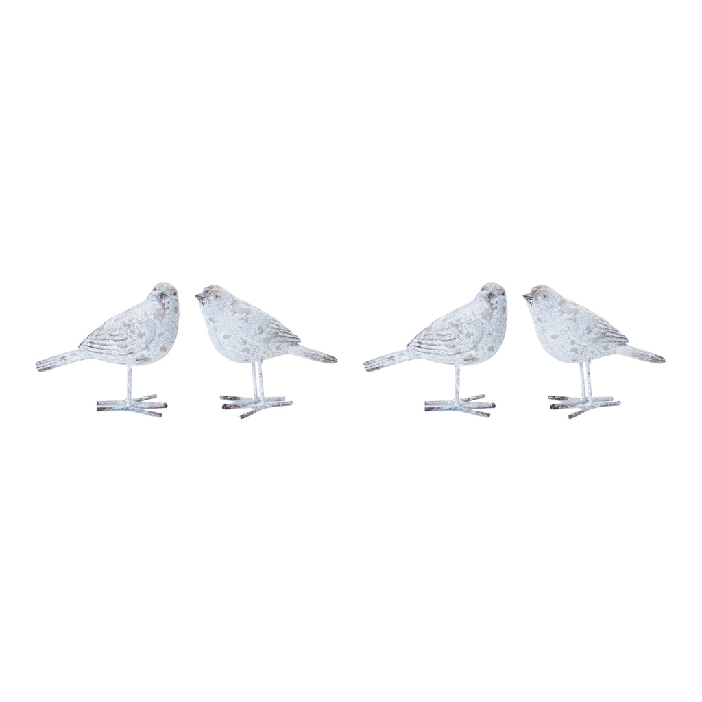 White Resin Bird, Set of 4 - Bombay Mercantile