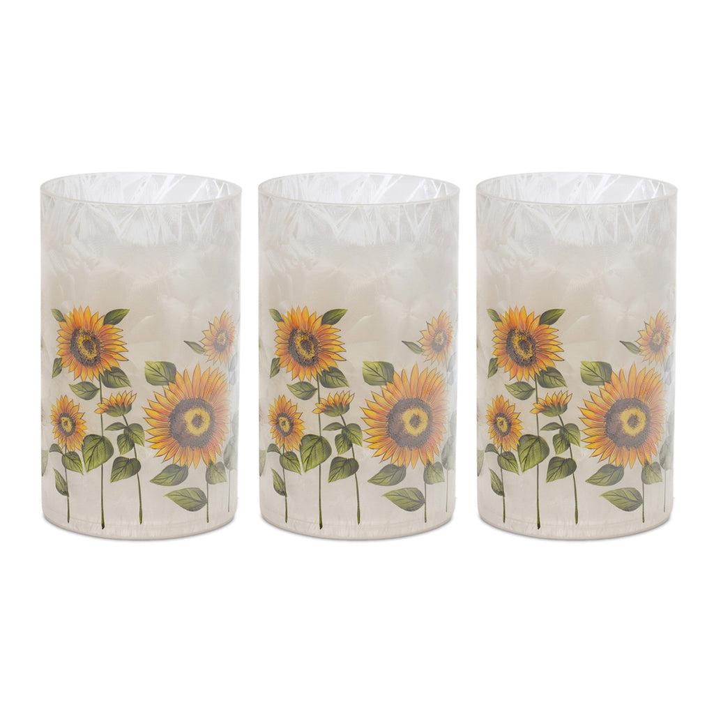 Set of 3 Sunflower Candle Holder - Bombay Mercantile