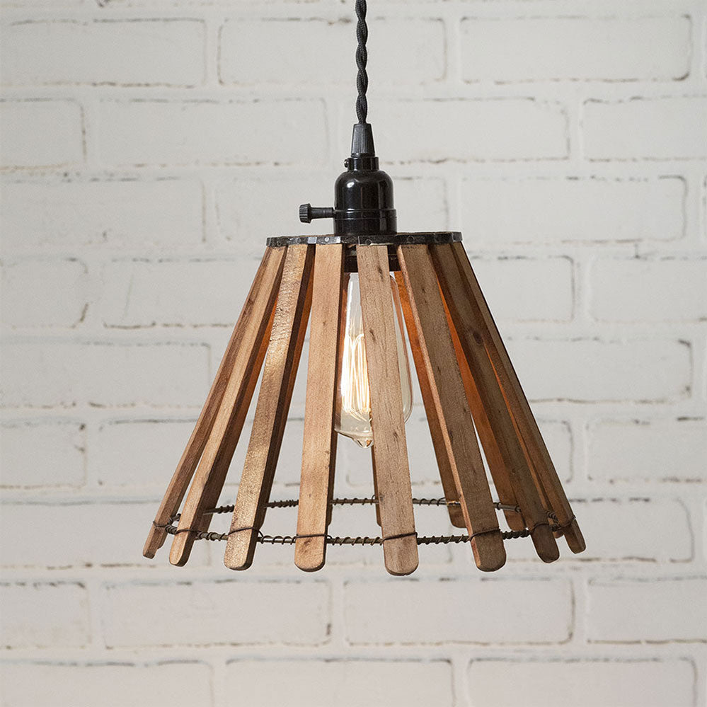 Wood Slat Pendant Light - Bombay Mercantile