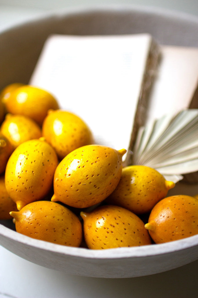 Wooden lemon table decor - Bombay Mercantile