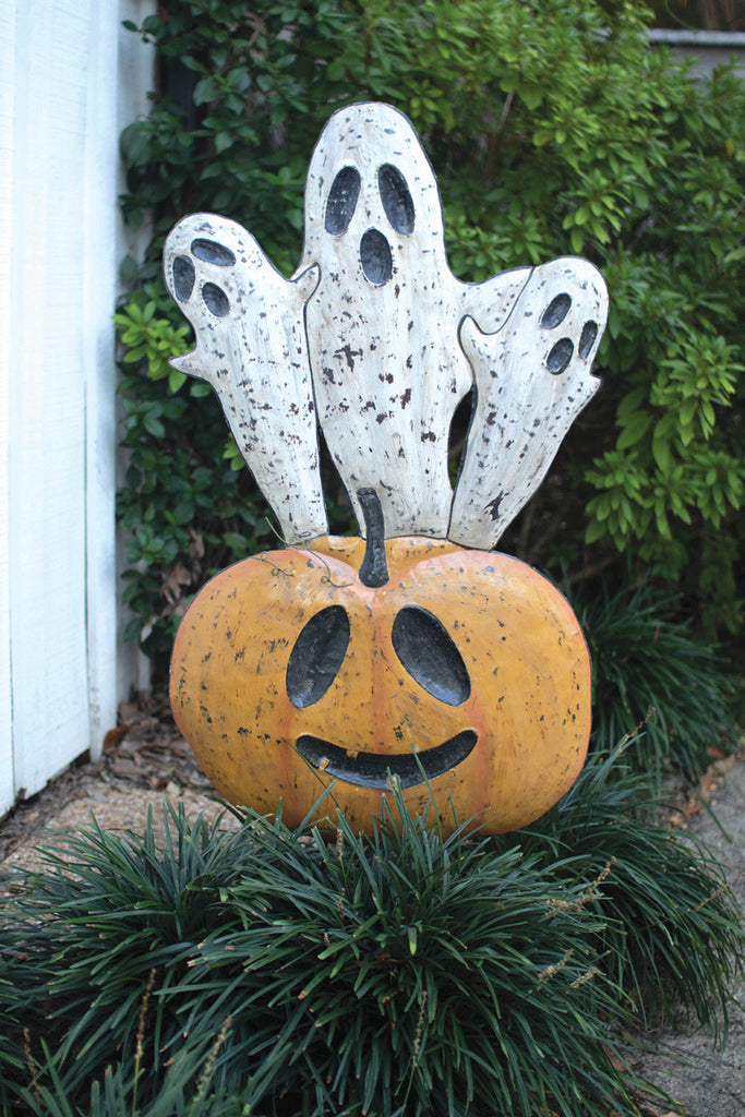 Jack-O-Lantern and Ghost Yard Art - Bombay Mercantile