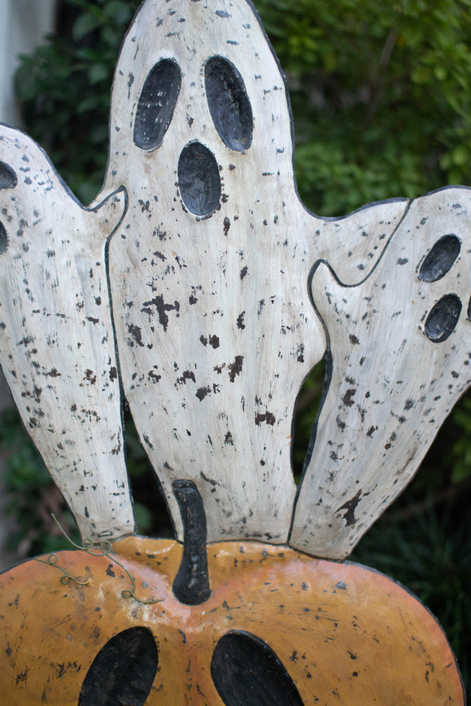 Jack-O-Lantern and Ghost Yard Art - Bombay Mercantile