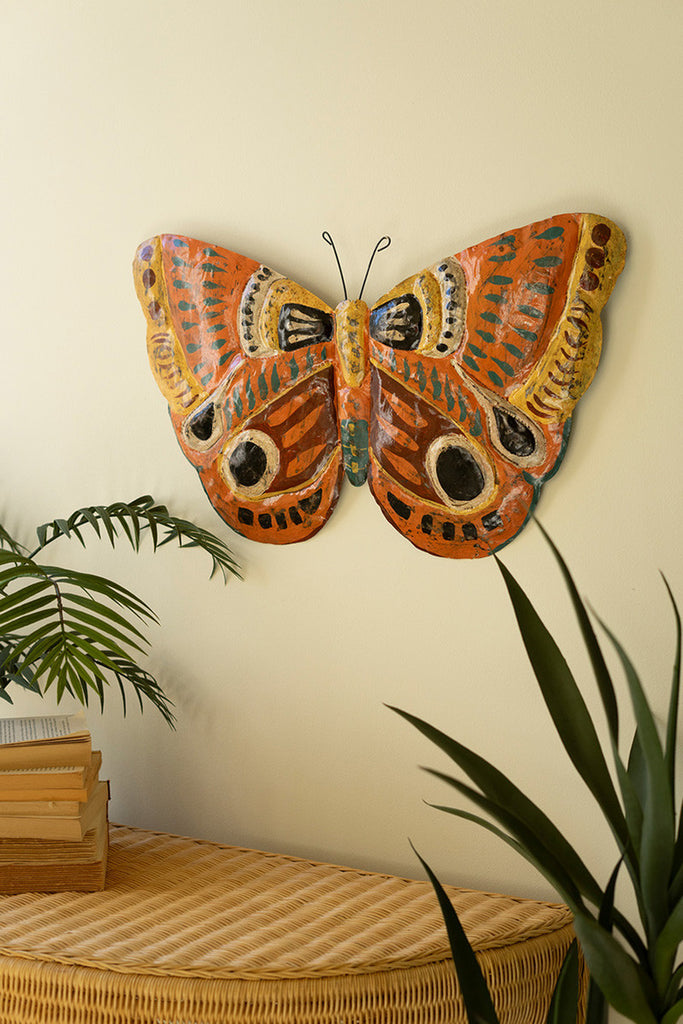 Painted Metal Butterfly Wall Art - Bombay Mercantile