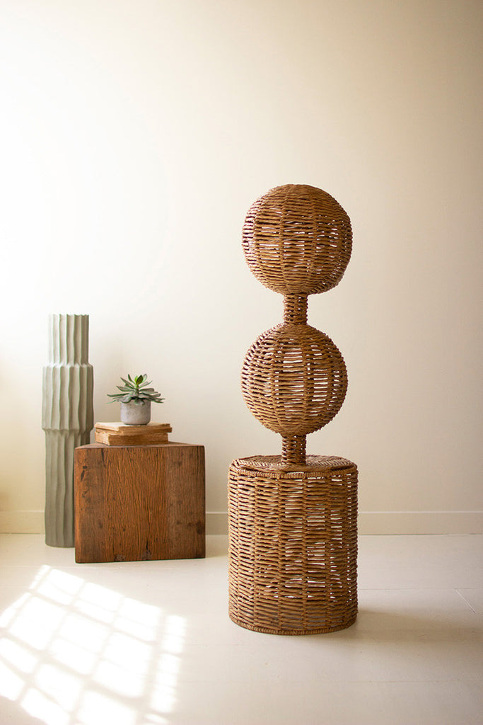 Woven Double Seagrass Topiary - Bombay Mercantile