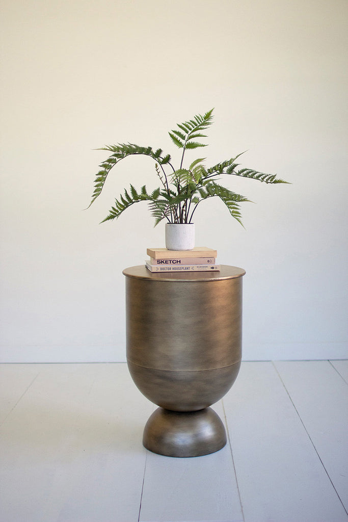 Antique Brass Storage Table - Bombay Mercantile