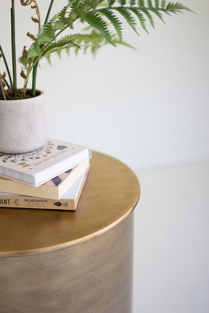 Antique Brass Storage Table - Bombay Mercantile