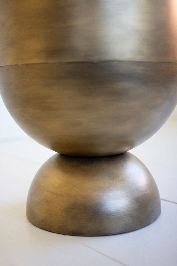 Antique Brass Storage Table - Bombay Mercantile
