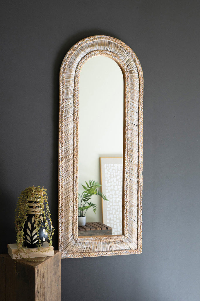 Arched Seagrass Framed Mirror - Bombay Mercantile
