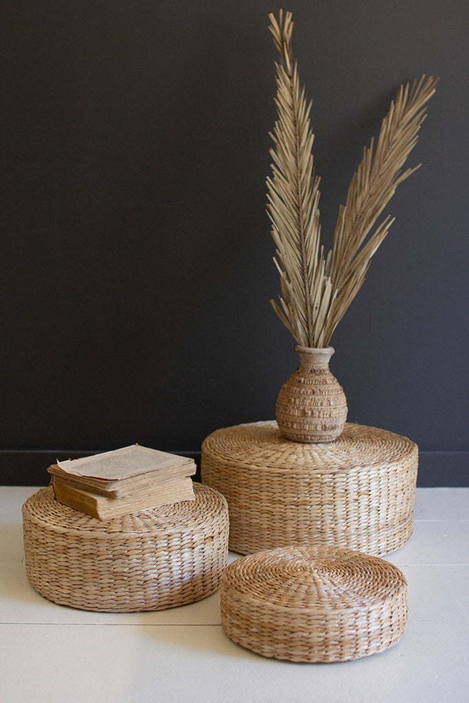 Set of 3 Tabletop Seagrass Risers - Bombay Mercantile