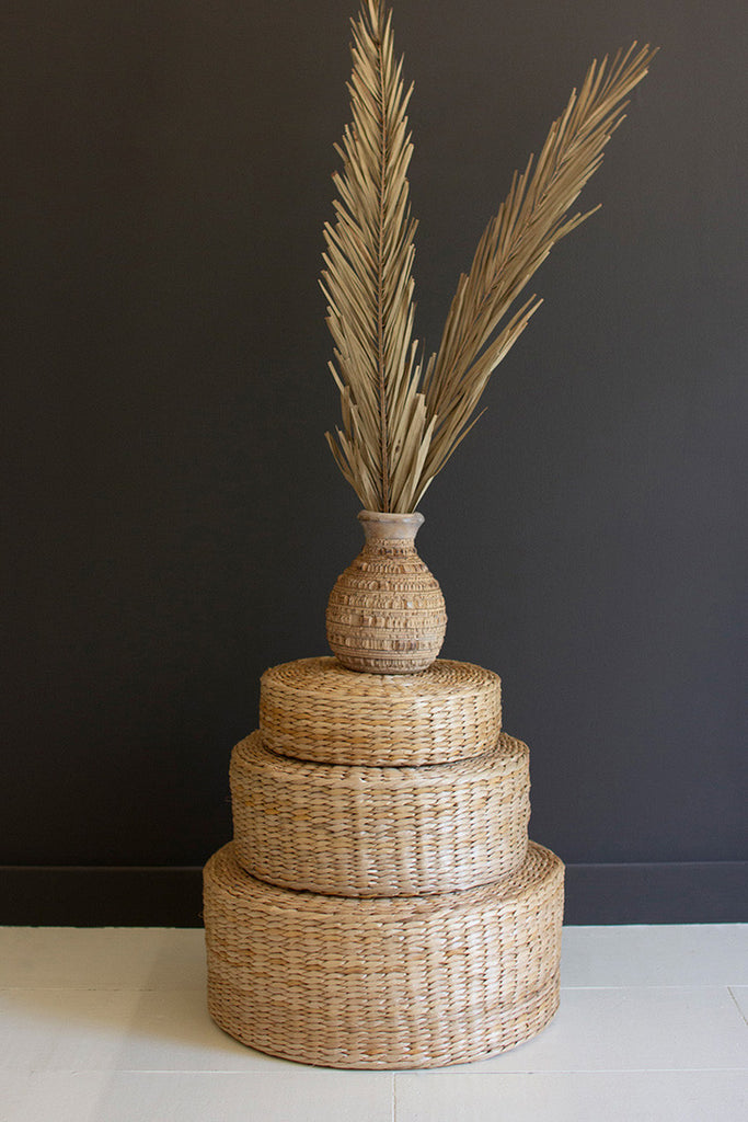 Set of 3 Tabletop Seagrass Risers - Bombay Mercantile