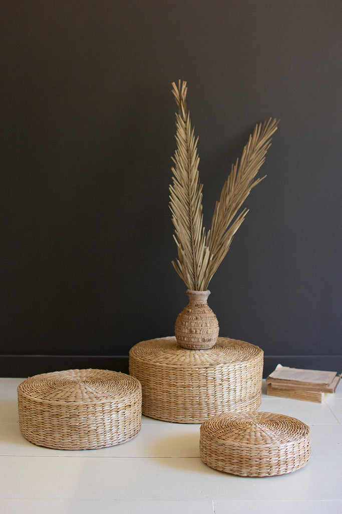Set of 3 Tabletop Seagrass Risers - Bombay Mercantile