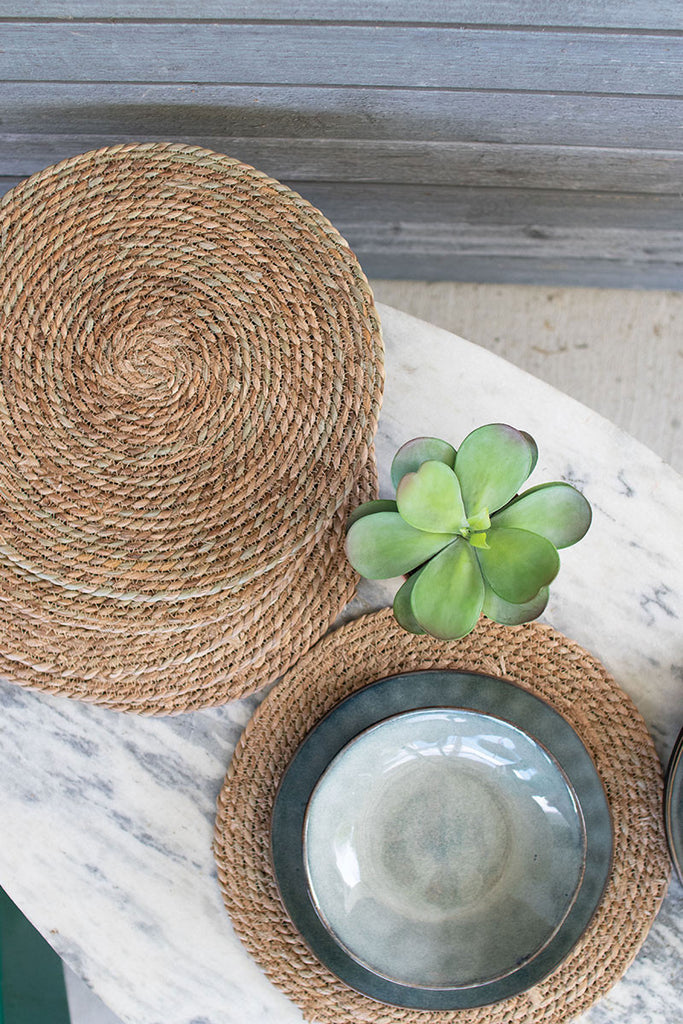 Round Seagrass Placemats, Set of 6 - Bombay Mercantile