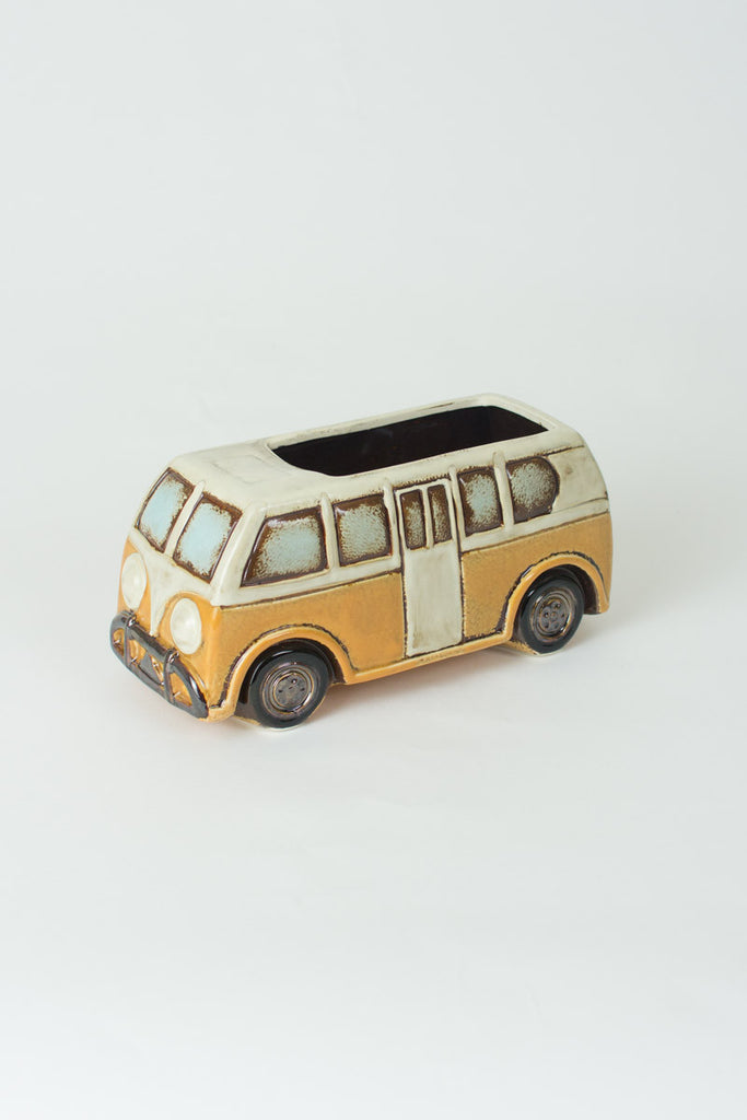 Yellow Ceramic Van Planter, Set of 2 - Bombay Mercantile