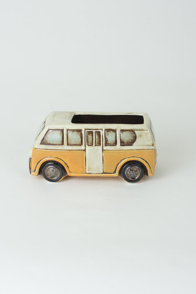 Yellow Ceramic Van Planter, Set of 2 - Bombay Mercantile