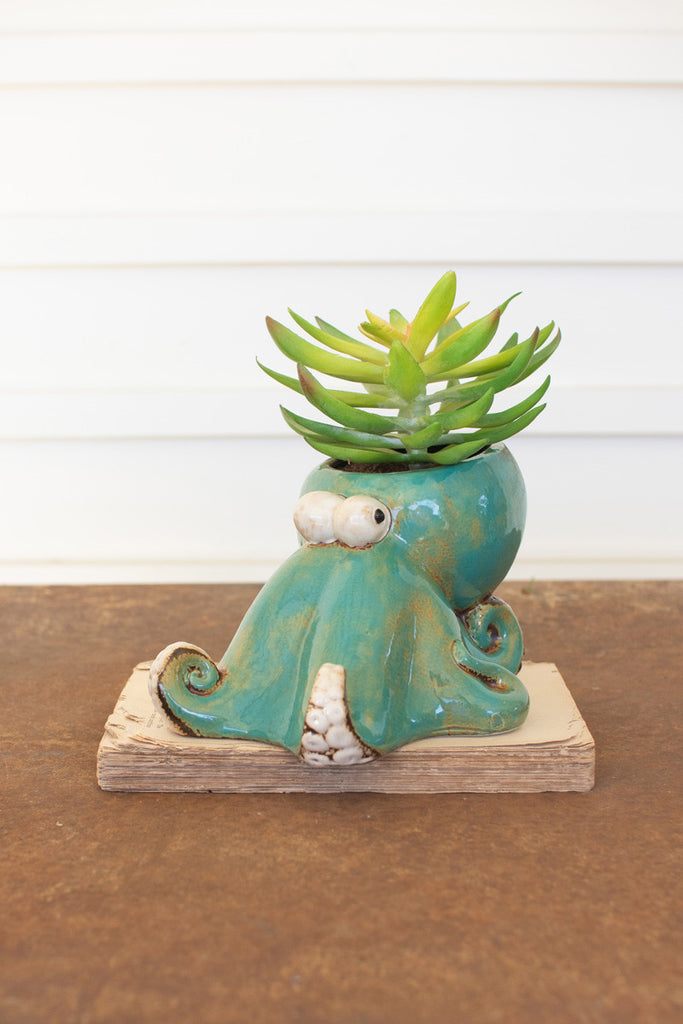 Ceramic Octopus Planter, Set of 2 - Bombay Mercantile