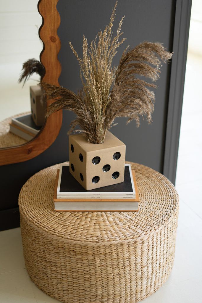 Ceramic Dice Vase, Set of 2 - Bombay Mercantile