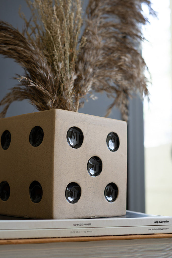 Ceramic Dice Vase, Set of 2 - Bombay Mercantile