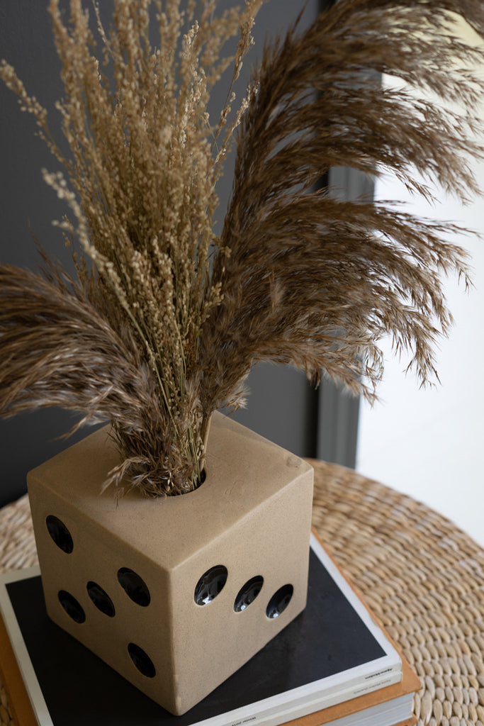 Ceramic Dice Vase, Set of 2 - Bombay Mercantile