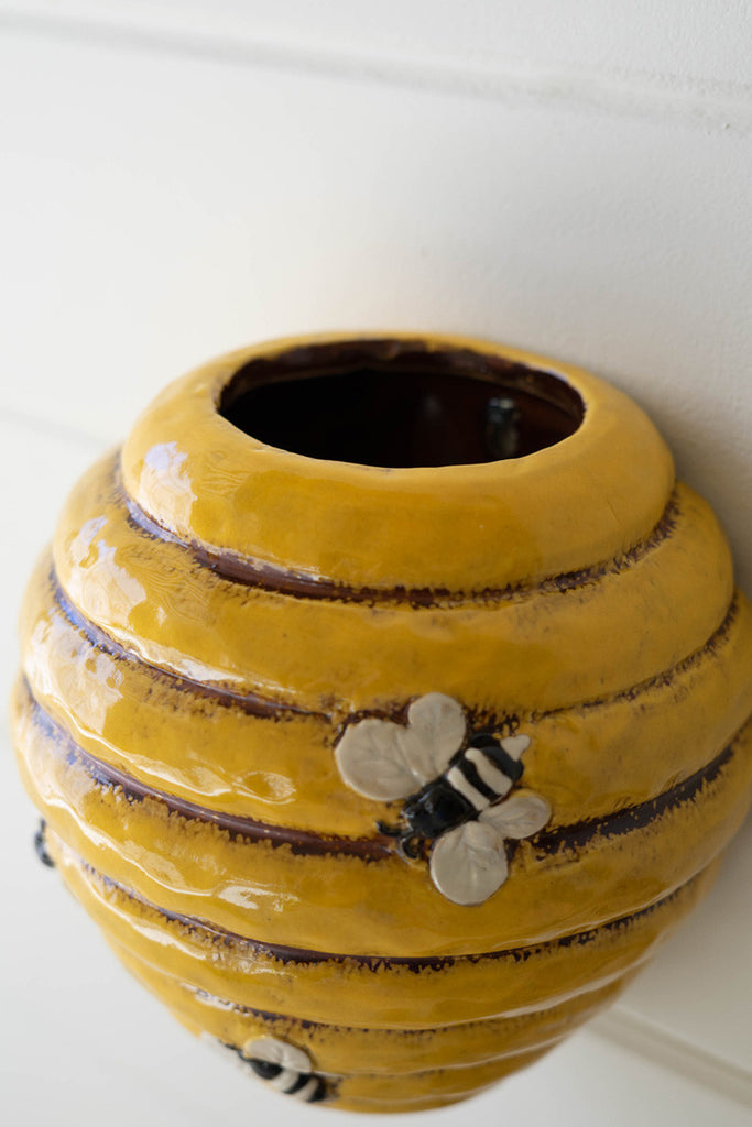 Ceramic Bee Hive Wall Planter, Set of 2 - Bombay Mercantile