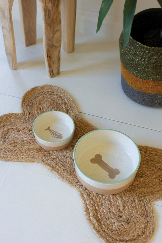 Ceramic Dog Bowl, Set of 2 - Bombay Mercantile