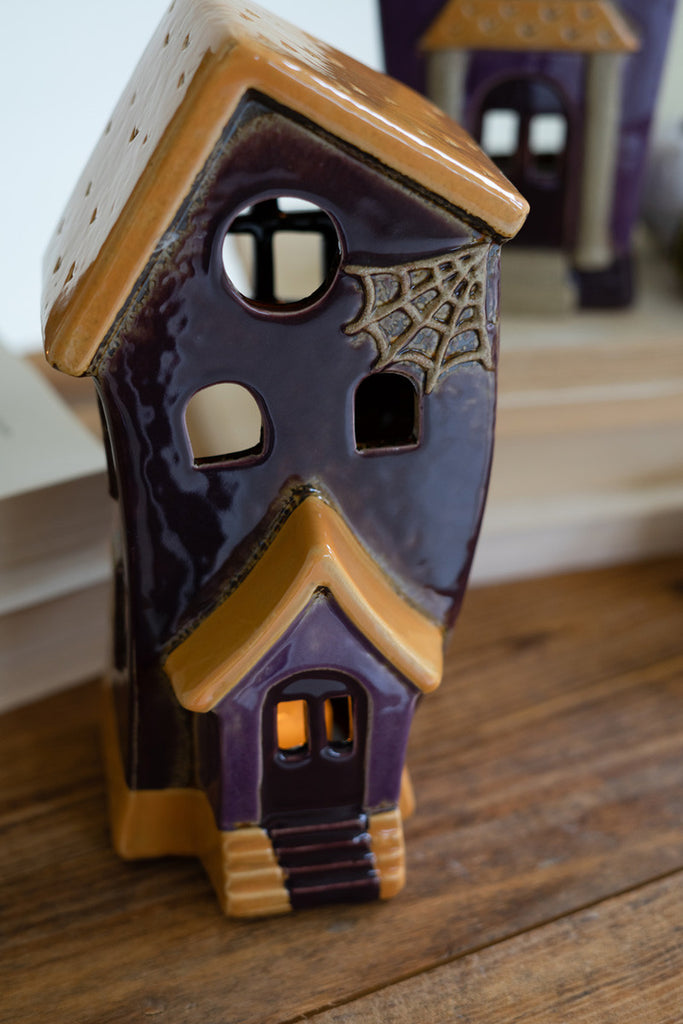 Set of 4 Ceramic Halloween Village - Bombay Mercantile