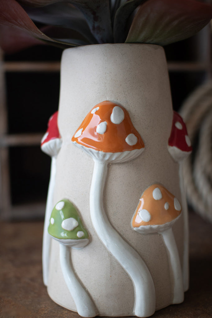 Ceramic Mushroom Vase - Bombay Mercantile
