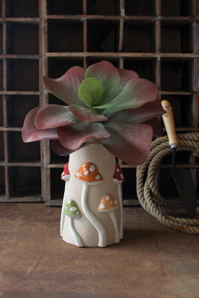 Ceramic Mushroom Vase - Bombay Mercantile