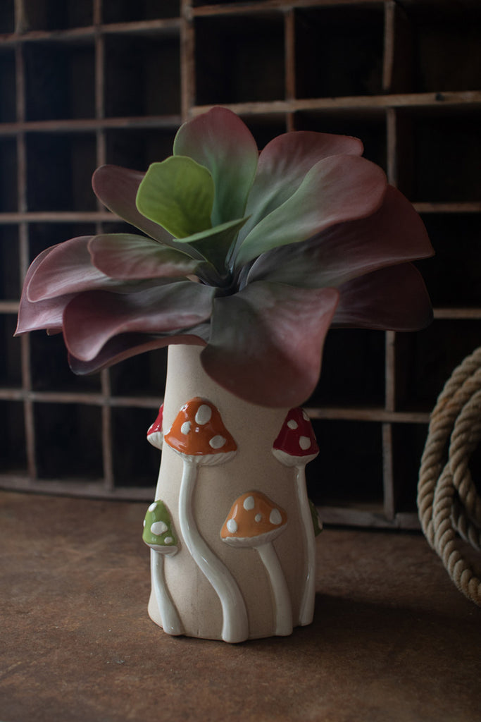 Ceramic Mushroom Vase - Bombay Mercantile