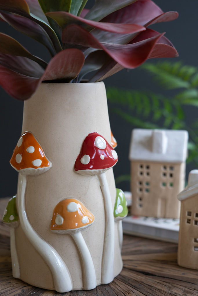 Ceramic Mushroom Vase - Bombay Mercantile