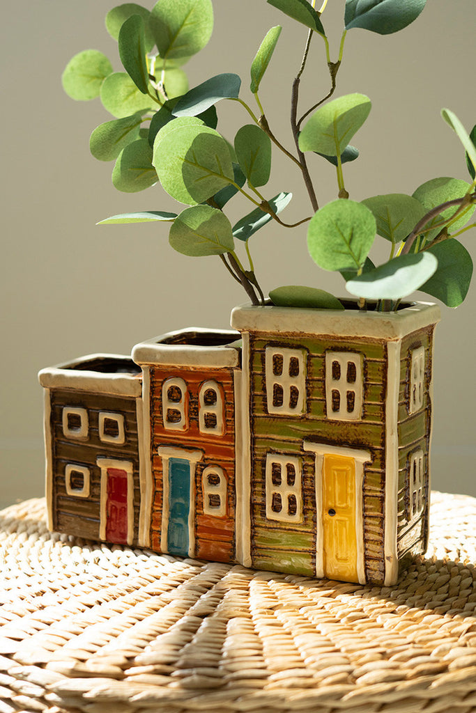 Ceramic Village Planter - Bombay Mercantile