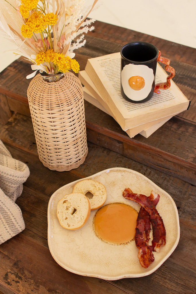 Ceramic Fried Egg Platter, Set of 4 - Bombay Mercantile