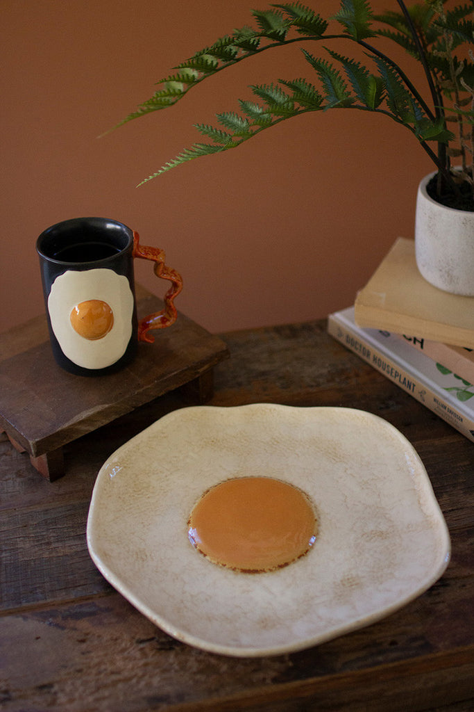 Ceramic Fried Egg Platter, Set of 4 - Bombay Mercantile