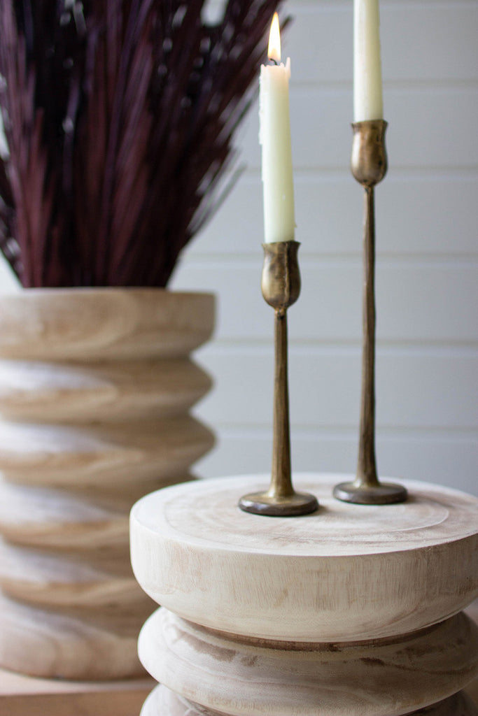 Natural Wood Stool/Planter - Bombay Mercantile