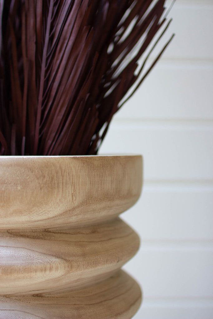 Natural Wood Stool/Planter - Bombay Mercantile