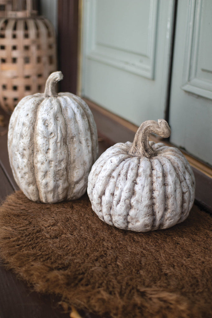 Tall Faux Concrete Pumpkins - Bombay Mercantile