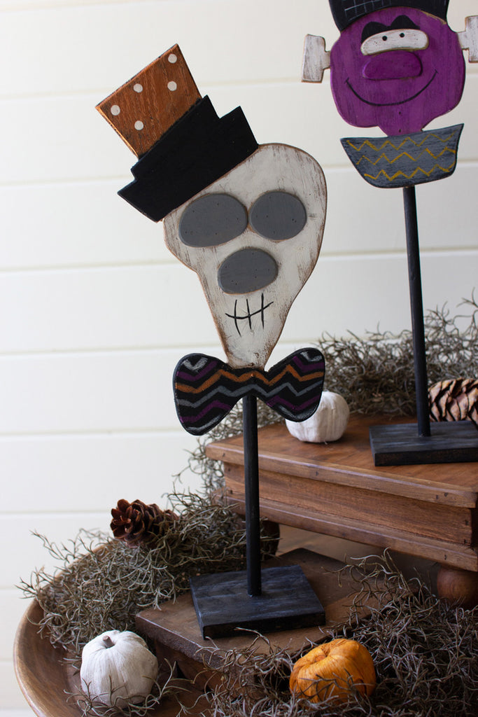 Set of 3 Painted Halloween Creatures on Stands - Bombay Mercantile