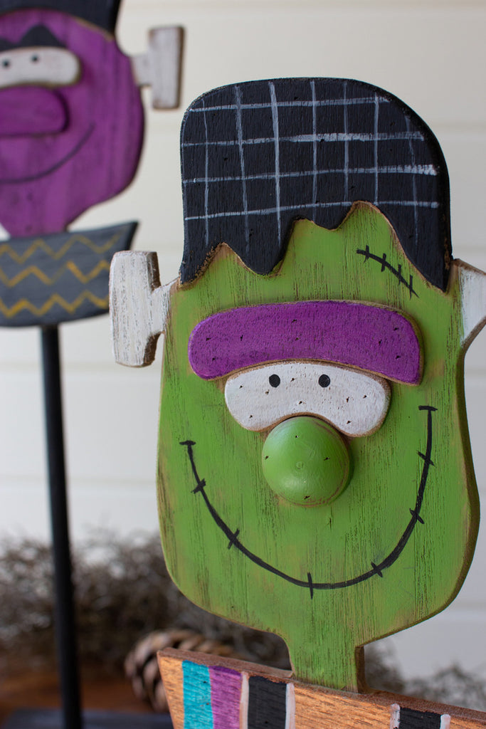 Set of 3 Painted Halloween Creatures on Stands - Bombay Mercantile