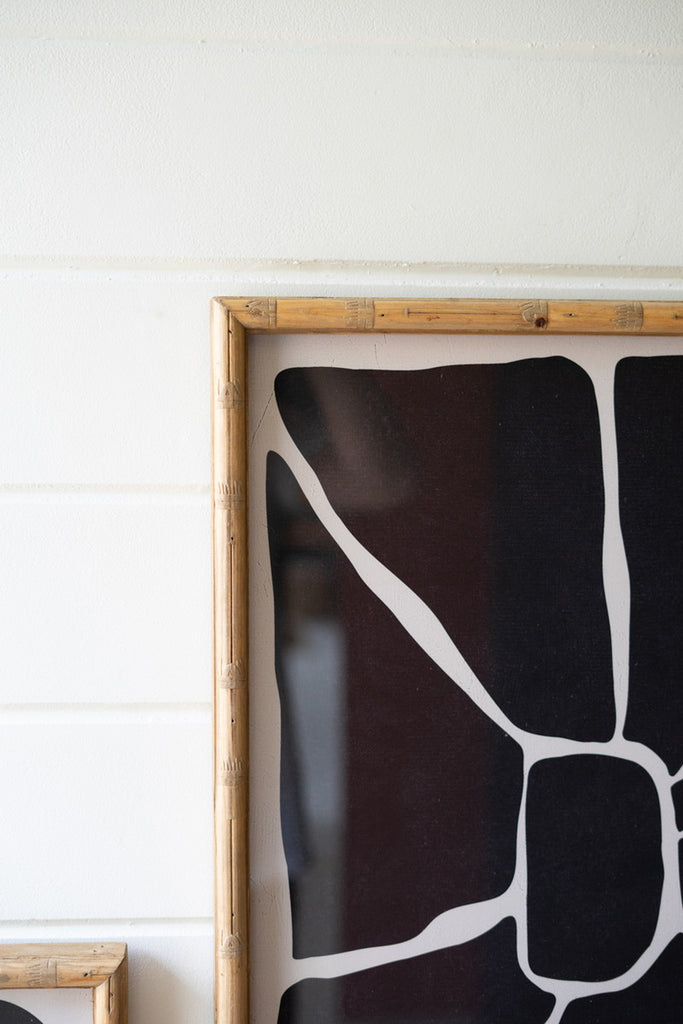 Set of 2 Black and White Framed Abstract Prints - Bombay Mercantile