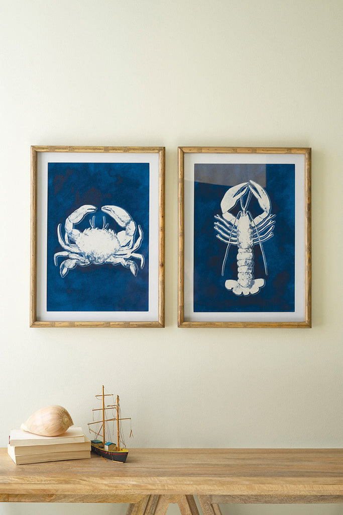 Set of 2 Crustation Prints Under Glass - Bombay Mercantile