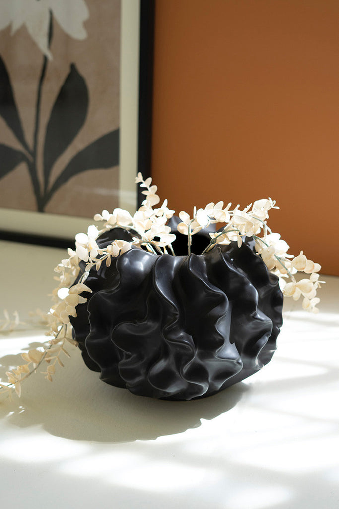 Black Coral Ceramic Vase - Bombay Mercantile