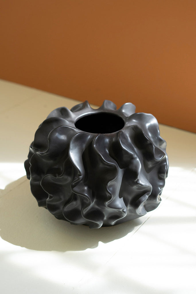 Black Coral Ceramic Vase - Bombay Mercantile