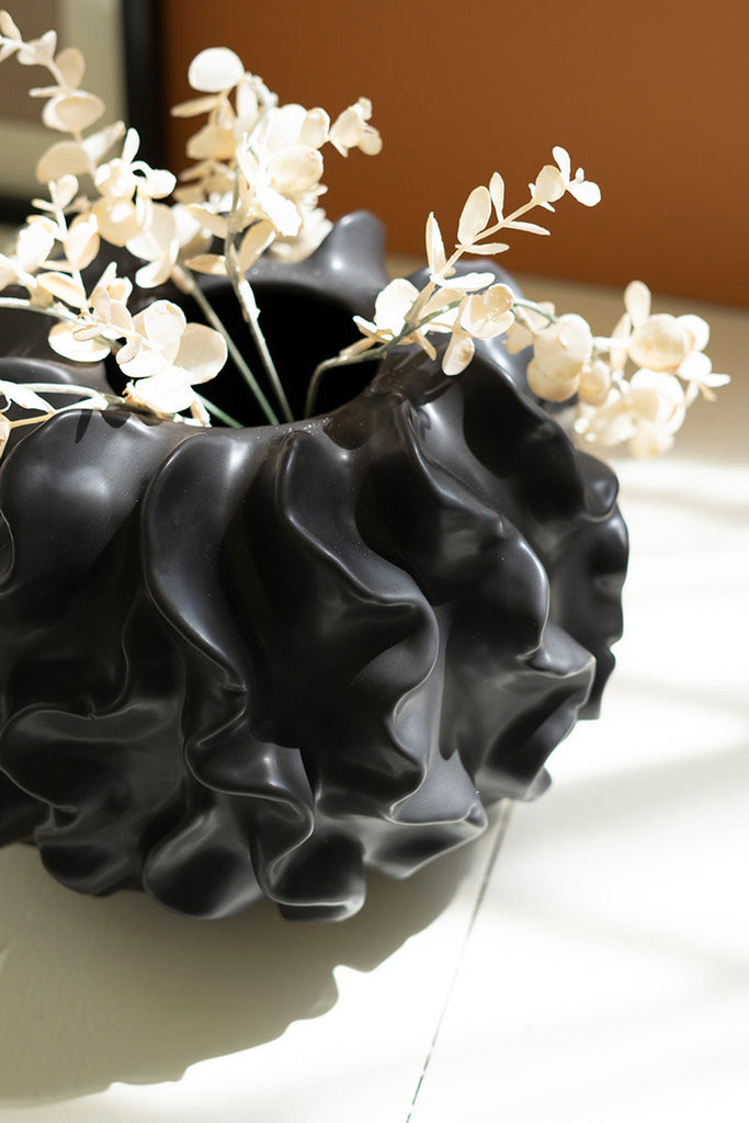 Black Coral Ceramic Vase - Bombay Mercantile