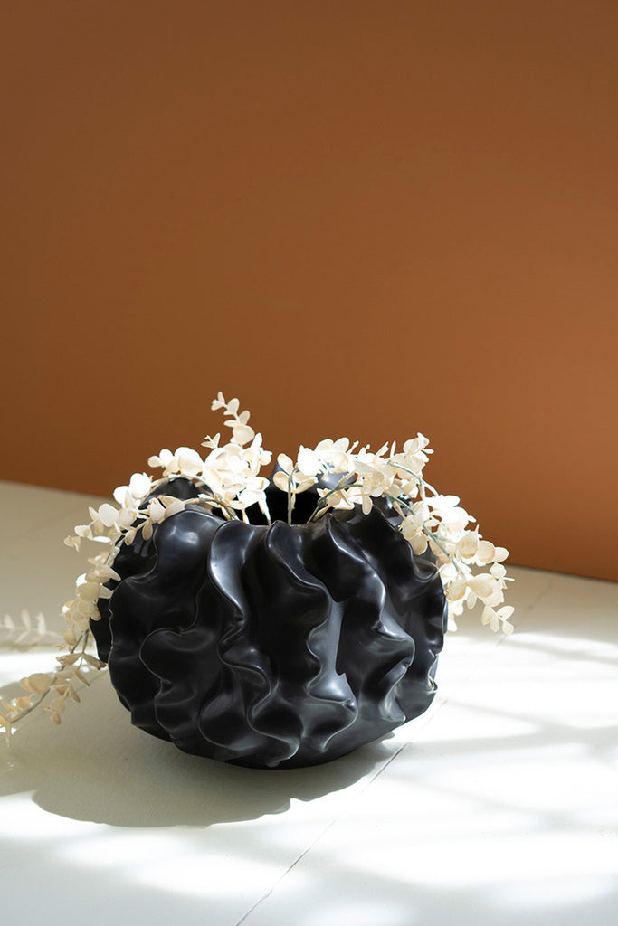 Black Coral Ceramic Vase - Bombay Mercantile