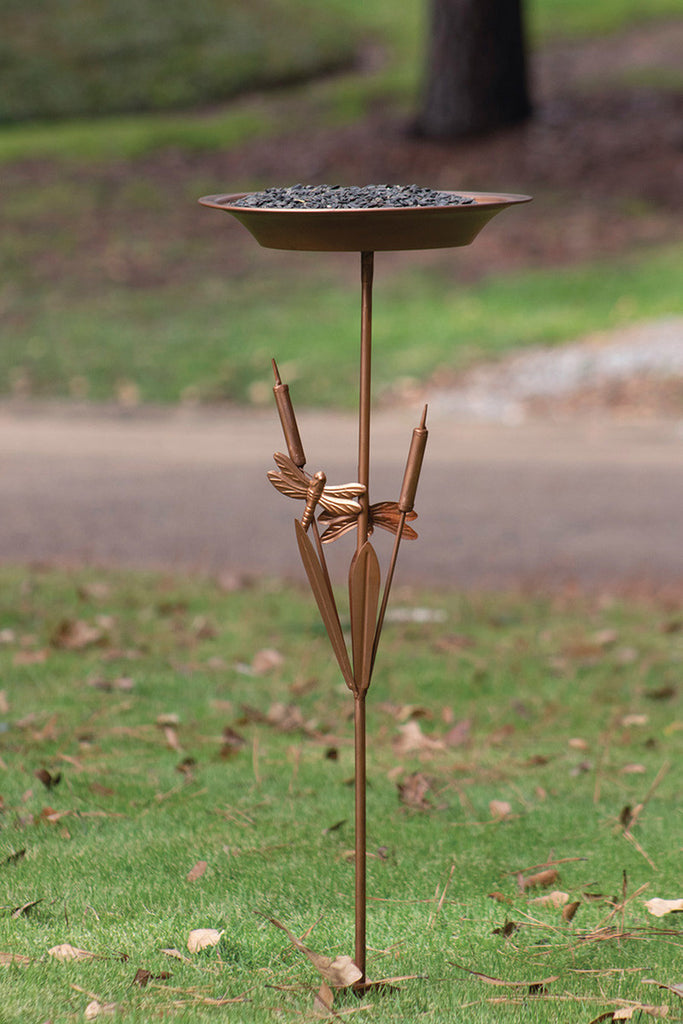 Bird Feeder Yard Stake with Copper Finish - Bombay Mercantile