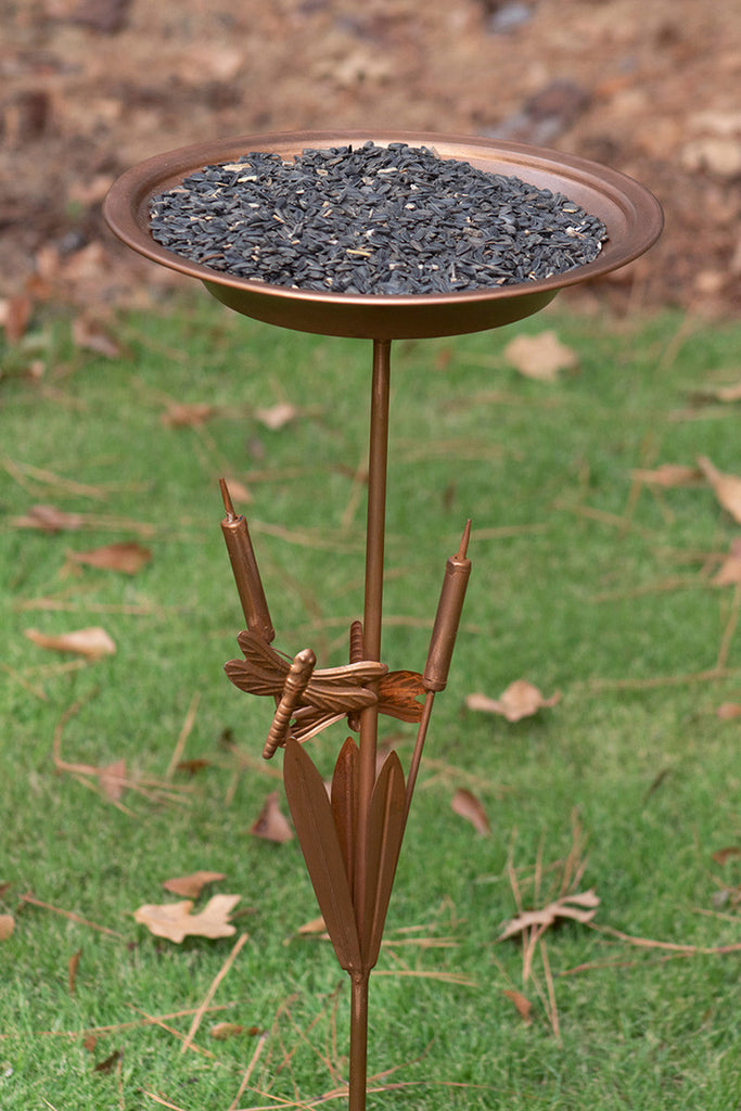Bird Feeder Yard Stake with Copper Finish - Bombay Mercantile