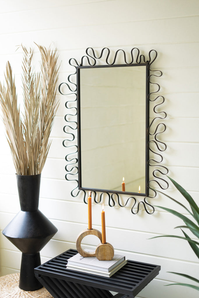 Organic Metal Rectangle Framed Mirror - Bombay Mercantile